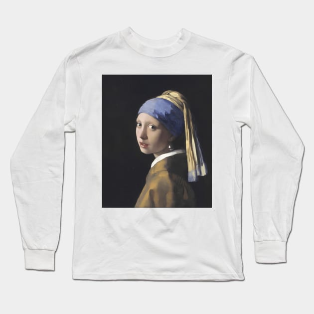 Johannes Vermeer - The Girl With A Pearl Earring Long Sleeve T-Shirt by jandesky